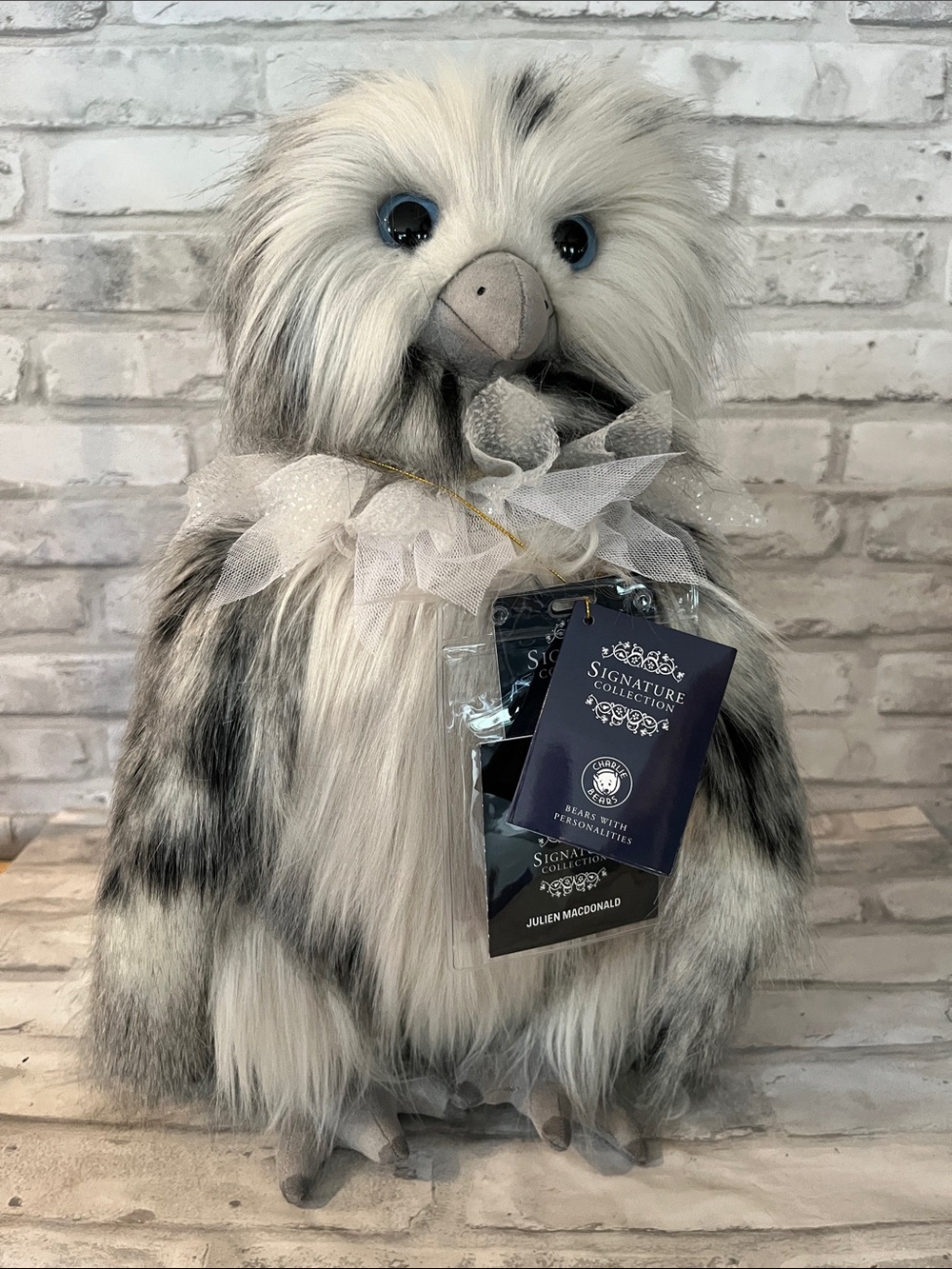 Signature Collection Plush Owl - Grey & White Christopher Bears Julien Macdonald